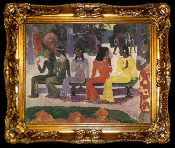framed  Paul Gauguin ta matete(we shall not go to the market today, ta009-2